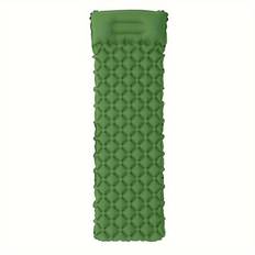 TEMU 1pc Inflatable Mattress Outdoor Portable Sleeping Pad Camping Moisture-proof Mat Tent Single Field Ground Camp Bed Air Cushion Bed