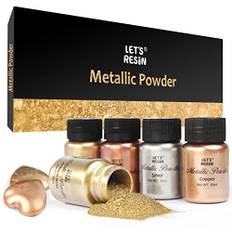 LET'S RESIN Metallic Mica Pulver Set - 5 Stück 20ml Epoxidharz Farbe, Seifenfarbe Pigmente für Epoxy Resin, Seifen, Gießharz, Kerze, Malerei, Kosmetik, DIY