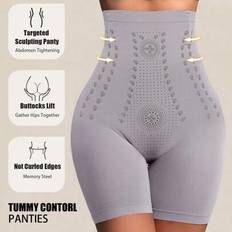 1st Hög midja Magkontroll Trosor Midjetränare Body Shaper Shorts Nederdelar Bantning Slida Kvinna Platt Mage Höft Rumpa Lifter Trosa Shapewear - Grå (L,M,S,XL,XXL)