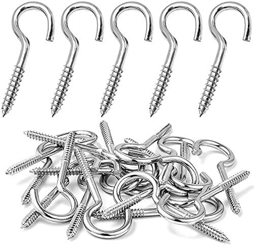 MOGADEE® Skruvkrok, rostfritt stål, 10 stycken, takkrok, krokskruvar, krok för skruvning, skruvkrok, robusta muggkrokar (M3–40 mm)