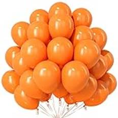 Orangea ballonger, 30-pack 30-pack 30 cm tjocka latex helium festballonger med 2 rullar band för höst skörd halloween födelsedag baby shower festdekorationer