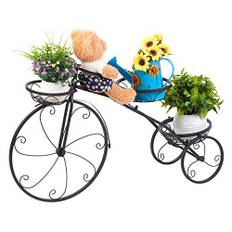 unho Inomhus växthylla, inomhus smidesjärn växthållare inomhus eller utomhus cykelhållare blomkruka inomhus metall med 3 korgar 82 x 50x 25 cm