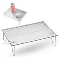 LUCKSTONE ZDZ-003-GY Aluminum Table Easy Folding Desk Outdoor Lightweight Supply for Camping, Beach, Backyards, BBQ, Party
