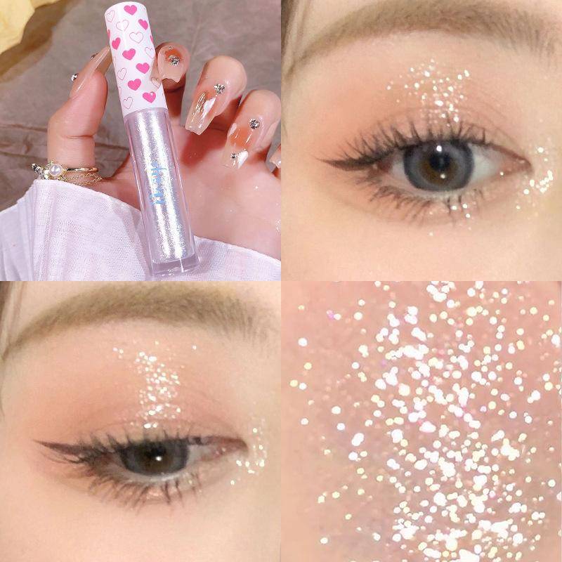 Liquid Eye Shadow Highlighter Super Shiny Lasting Paljetter Monokromatisk Glitter Brighten cMakeup Pen