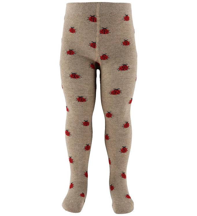 Fuzzies Strumpbyxor - Beige Melange m. Nyckelpigor - Fuzzies - 122/128 - Strumpbyxor
