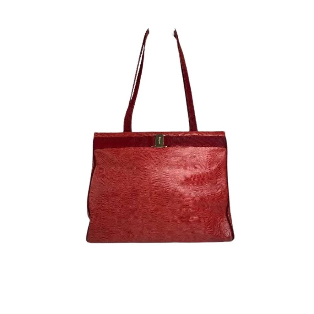 Salvatore Ferragamo Pre-owned Pre-owned Tote Bag - Vintage - Dame - Rød - ONE SIZE - Læder