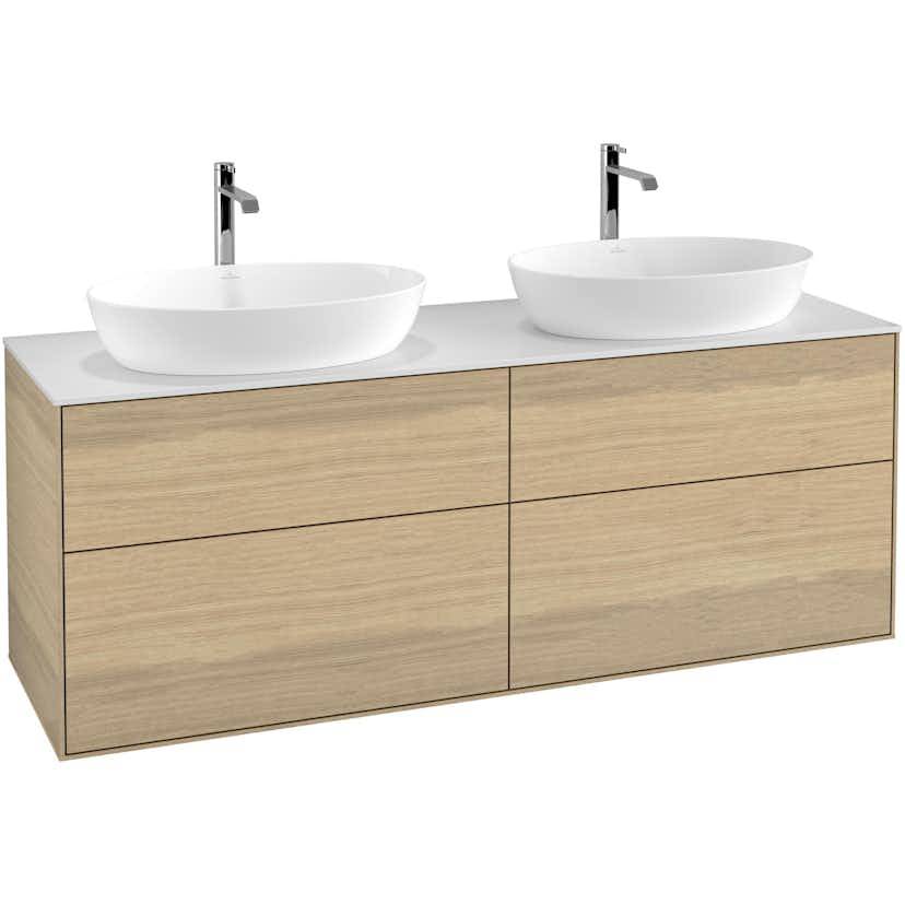 Tvättställsskåp Villeroy & Boch Finion med 4 Lådor och Bänkskiva för Två Fristående Tvättställ från Artis & Collaro