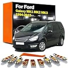 LED Inredningskarta Dome Light Kit,Bil LED-lampor För Ford Galaxy MK1 MK2 MK3 1994-2009 2010 2011 2012 2013 2014 2015