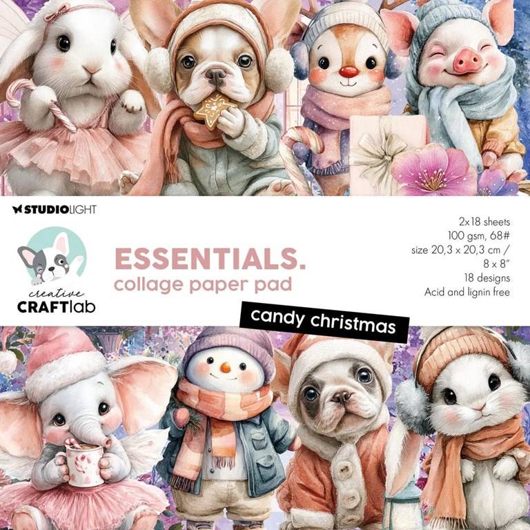 Pappersblock - 20x20cm - Collage - Candy Christmas