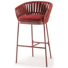 SOHO Udendørs barstol i aluminium og quick dry akryl H100 cm - Rød/Rød