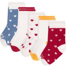 Petit Bateau Hearts 5-pack Bomullsstrumpor White 6-12 months  Vit  6-12 månader  Unisex