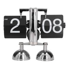 Flip Clock Quartz Movement High Accuracy Retro Style Stainless Steel Simple Operation Quartz Clock