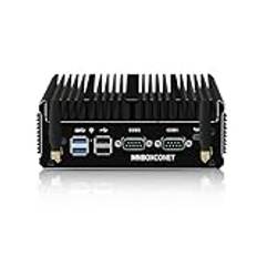 MNBOXCONET Fanless Mini Industrial PC Windows 11 J6412, Small Computer, 16GB RAM 256GB NVMe SSD, Dual i226V 2.5GbE LAN, RS232 COM, Support WiFi5/BT4.2, Business Office Triple Display