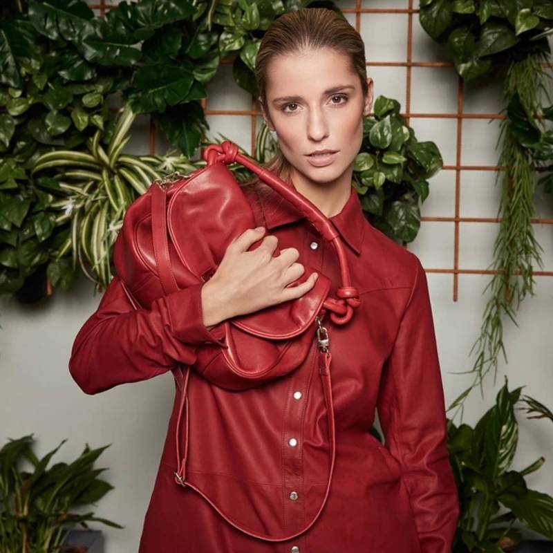 Matilde skuldertaske - Rød skind - Kort og lang rem - BTF-CPH