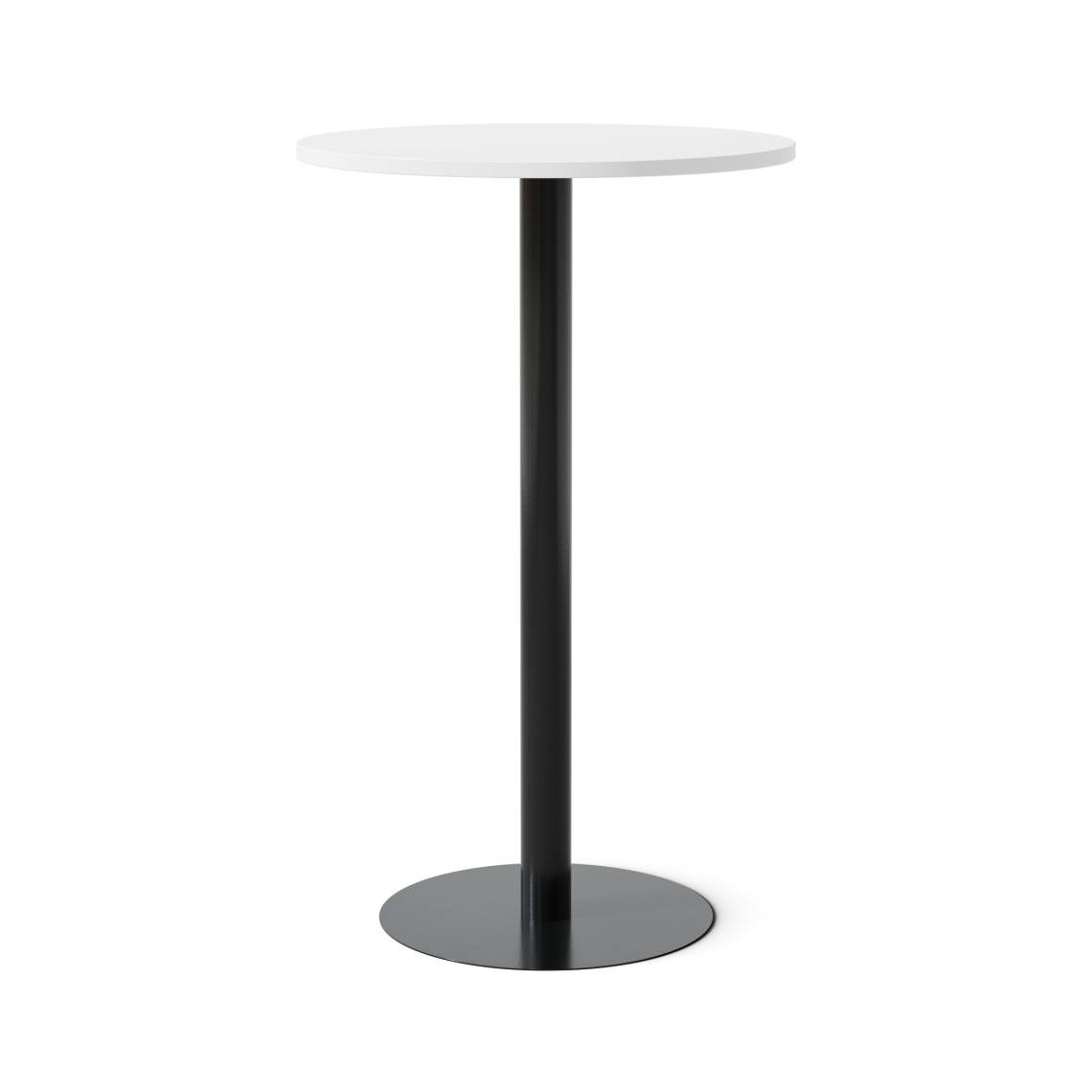 Ståbord Rundt, Størrelse Ø70 cm, Bordplade Hvid, Stativ Sort.