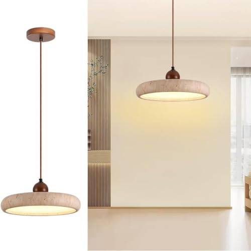 Modern Wabi-Sabi Pendellampa, Mini Hänglampa Naturlig Gul Travertin