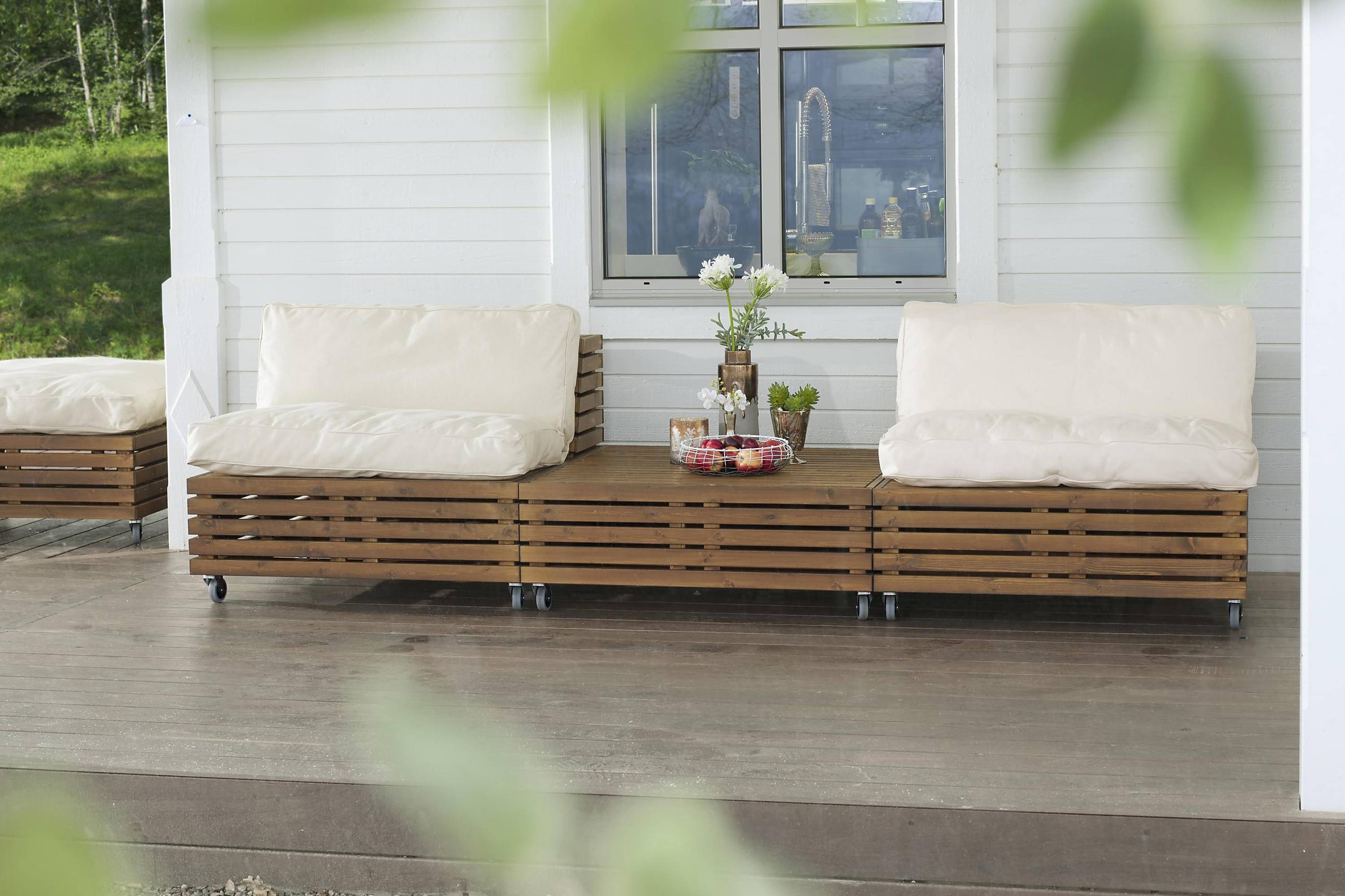 Hillerstorp Hillerstorp Bara Vara Loungefåtölj m Divan 2-pack - Vit/Beige Loungegrupp
