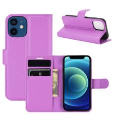 iPhone 12 mini - Læder cover / pung - Lilla