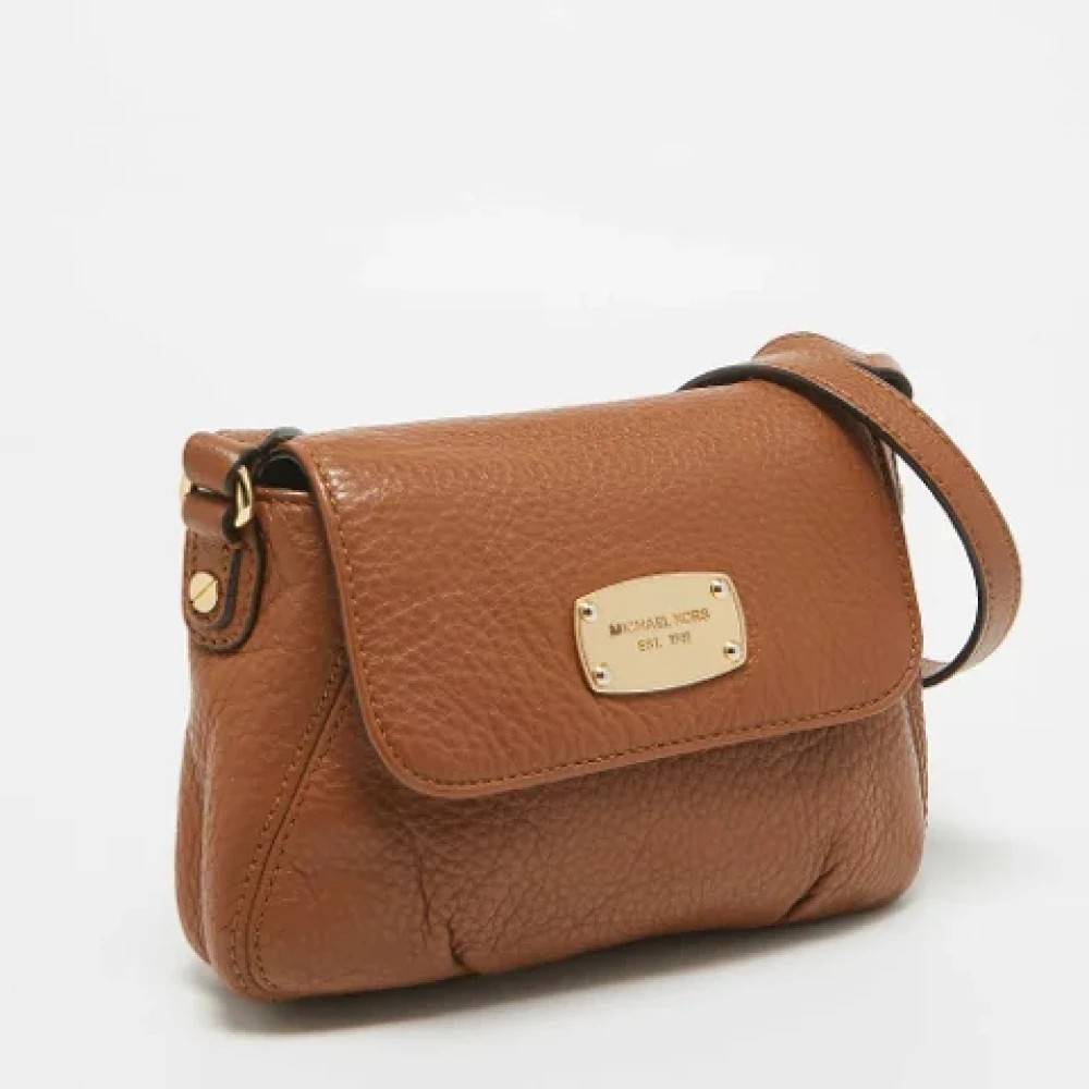 Michael Kors Pre-owned Pre-owned Laeder crossbody-tasker - Vintage - Dame - Brun - ONE SIZE - Tyl