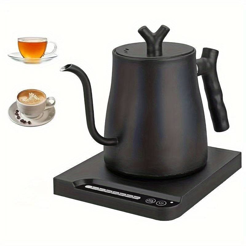 Kettle with Gooseneck Design, Adjustable Temperature Settings, 7 Predefined Temperatures - Black