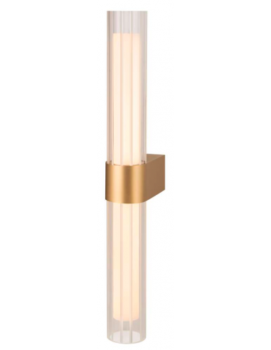 LYGANT Badeværelselampe i aluminium og glas H58,7 cm 11W LED - Satineret messing