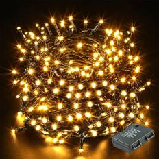 GlobaLink LED Fairy Lights Battery 40M 300Leds utomhus och inomhus - 8 lägen Timer och minnesfunktion Vattentät IP65 för fest Julfest Bröllop Trädgård - Varmvit [Energiklass A++]