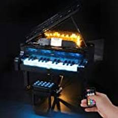 BRIKSMAX LED-belysningskit för LEGO Ideas Grand Piano, kompatibel med LEGO 21323 byggklossar modell - inkluderar inte Lego setet (fjärrkontrollversion)