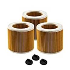 3 x filter kompatibla med Kärcher dammsugare WD3 Premium, WD2, WD 3 P, MV2, MV 3, A2054, ... alternativ till original 6.414-552.0, 6.414-772.0, 6.414-547.0