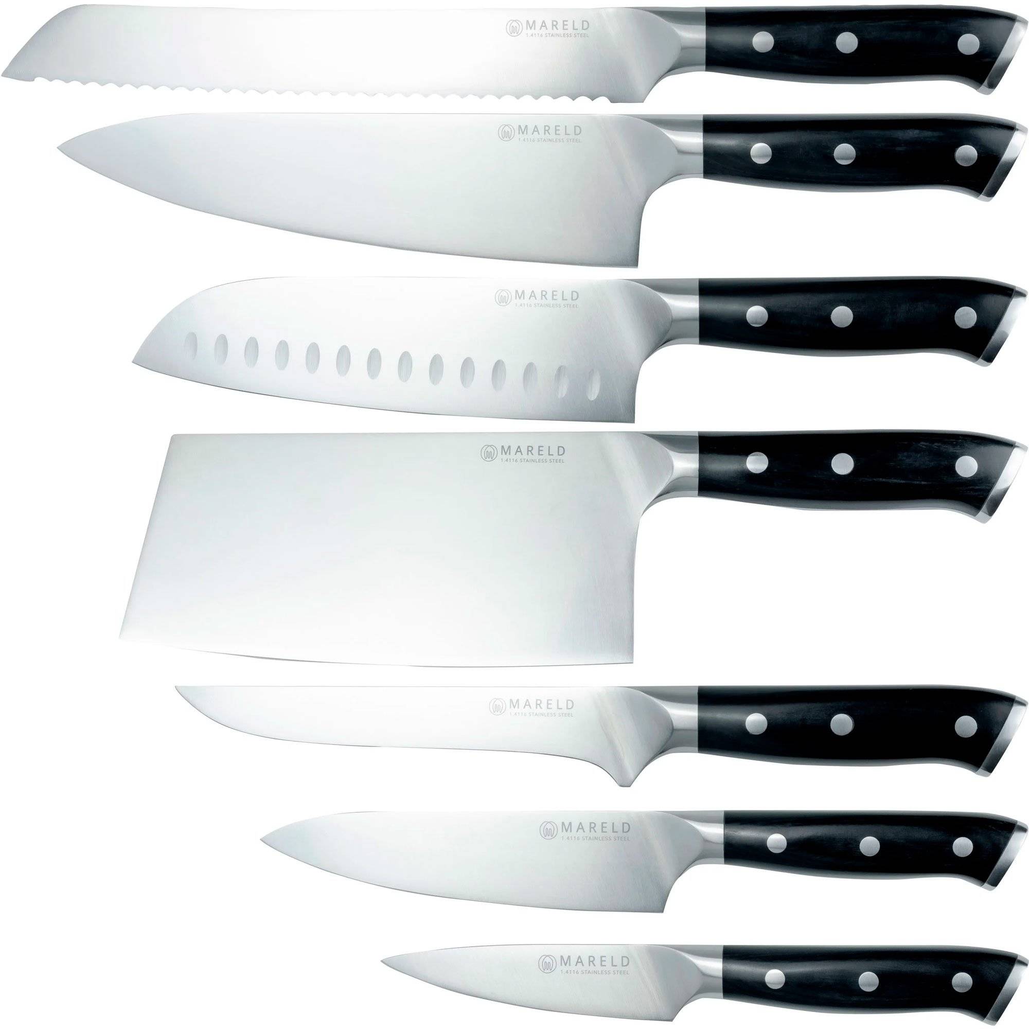 Mareld Knivset, 7 knivar, svart - Svart