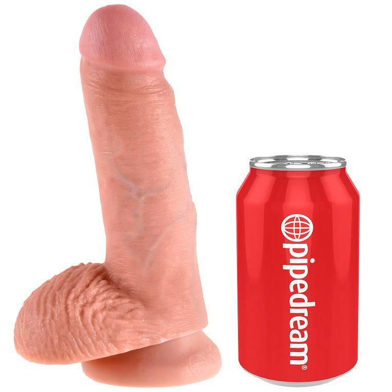 King Cock Dildo med Bollor – 17,8 cm