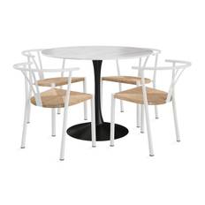ANANTA Matbord 100 cm Runt Med 4 st Elysia Matstol - Matgrupp & matbord med stolar