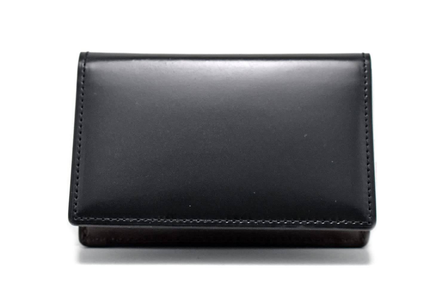Business Card Holder Natural Cordovan Black [Prairie] Men's