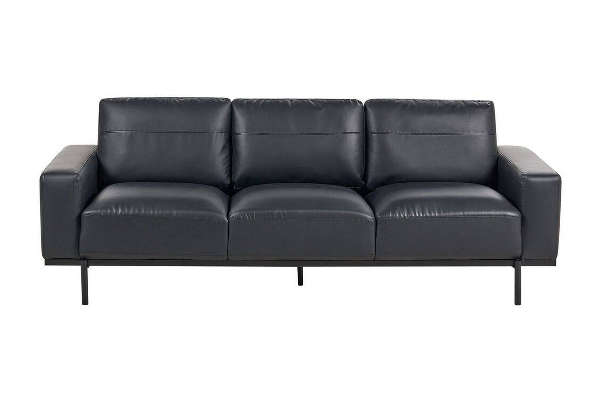 Bruna Soffa 3-sits - Svart 3 sits soffa Läder
