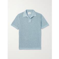 NN07 - Ryan 6632 Open-Knit Cotton-Blend Polo Shirt - Men - Blue - XXL