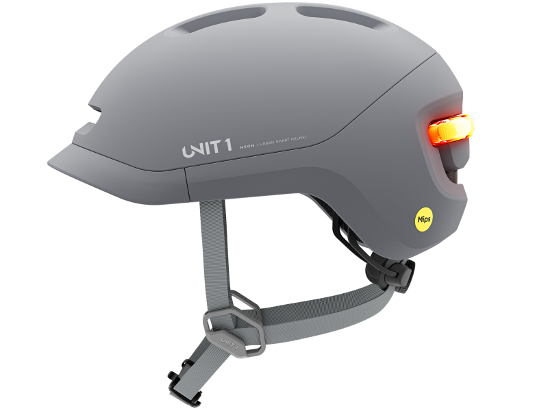 Unit 1 Neon Smart Mips Cykelhjelm, Grå, L (59-62cm)