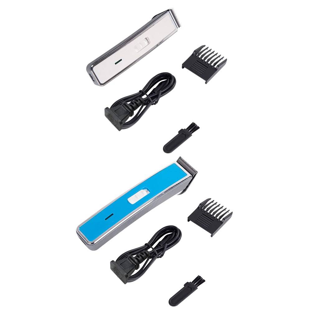 Hårklippare laddad elektrisk push-clipper frisör hushålls mini frisör rakapparat skägg skärmaskin eu plug - Blå