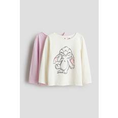 Pige - Hvid/Lilo & Stitch 2-pak top i bomuld med tryk - Size: 92 (1½-2Y) - H&M
