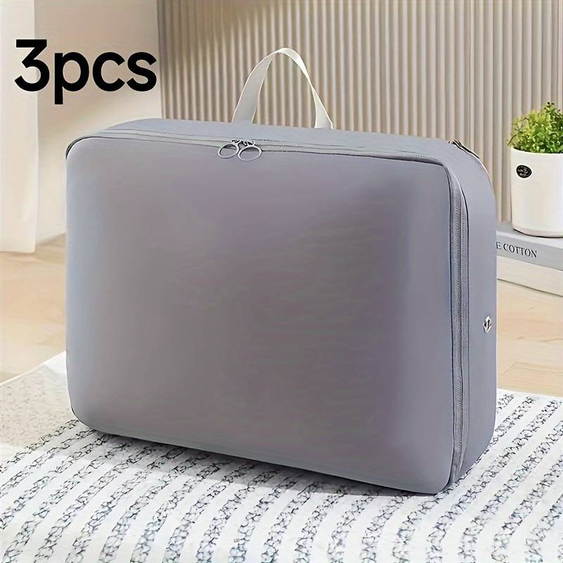 3pcs Compressible Storage Bag, Space Storage Bag, Portable Travel Storage Bag, Large Capacity Storage Cube, Zipper Closure, Luggage Gear, Gifts