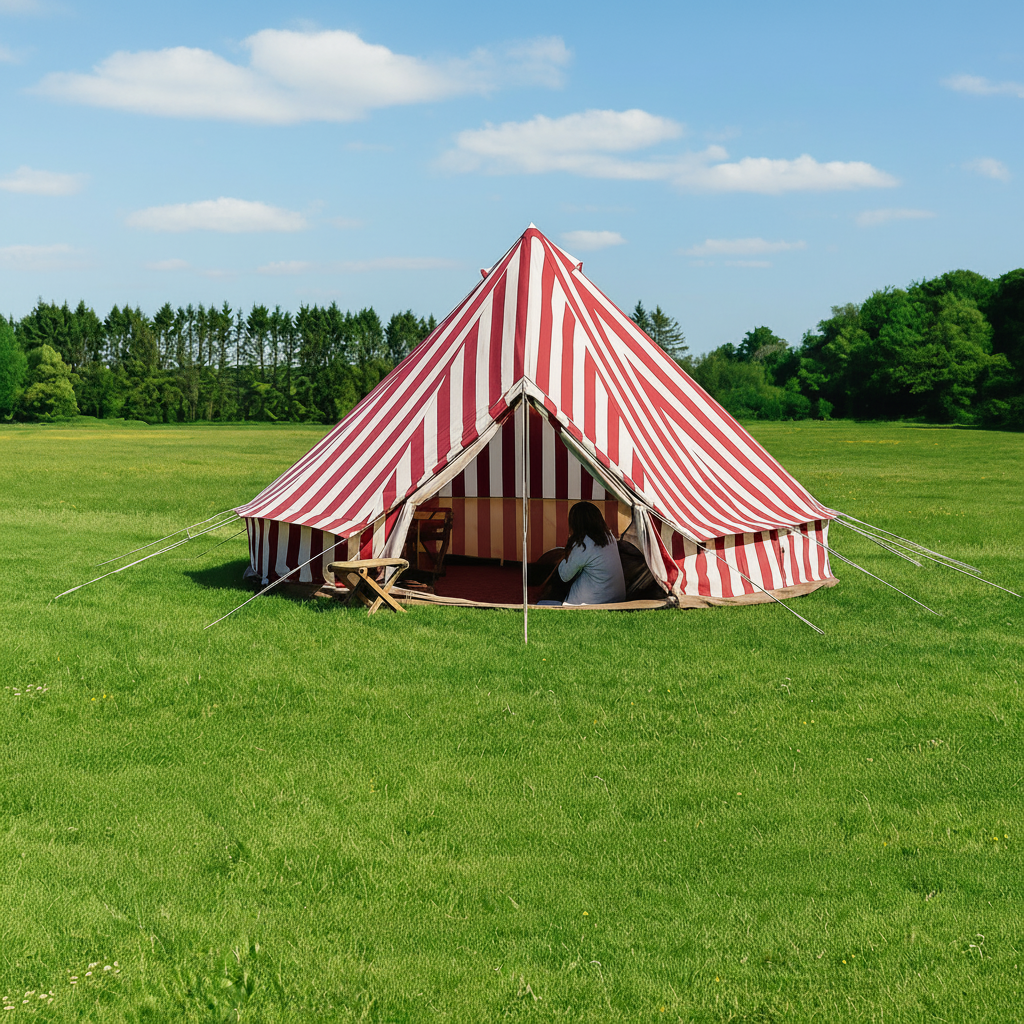 5m Bell Tent 'Summer Fete' 285gsm 100% Natural Canvas | StoveMate - 5m + Inner Tent