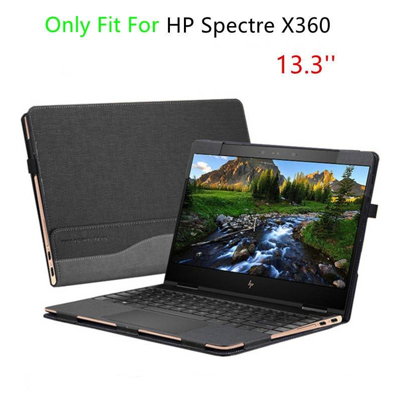 Avtagbart surfplattaöverdrag för hp spectre x360 13.3 "stötsäkert pu läderfodral - 03