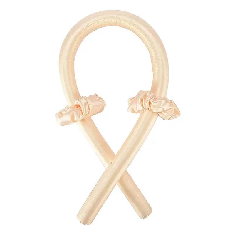 Heatless Curling Rod Headband No Heat Silk Curls Ribbon Hair Rollers Sleeping Soft Headband Lazy Hair Curlers Hair Styling Tools - Champagne no Clip / CHINA