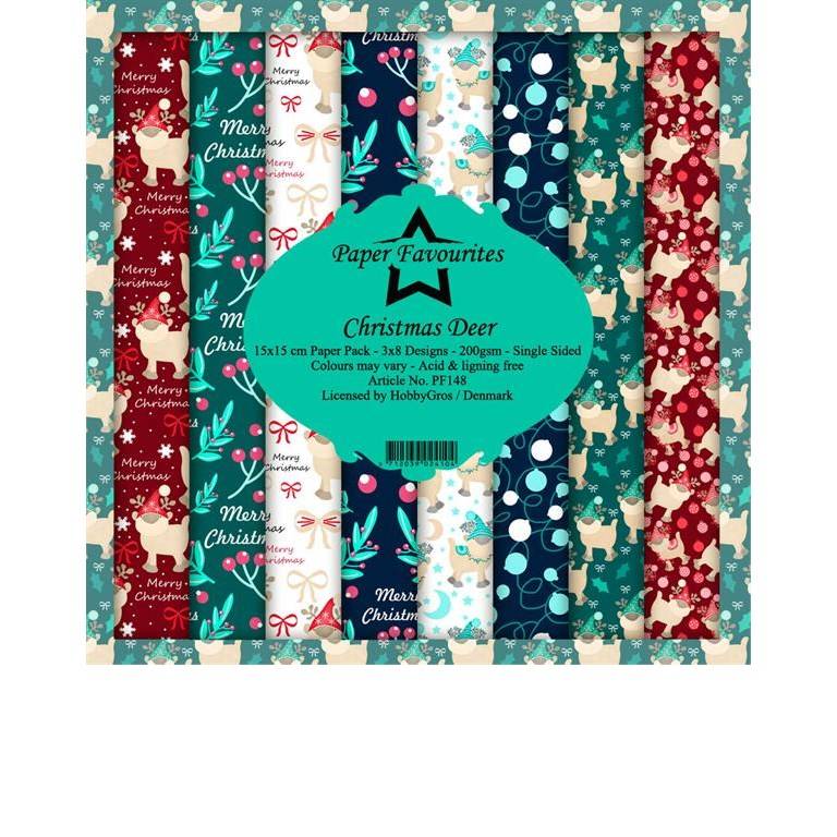 Scrapbookingpapper - 15x15cm - Christmas Deer