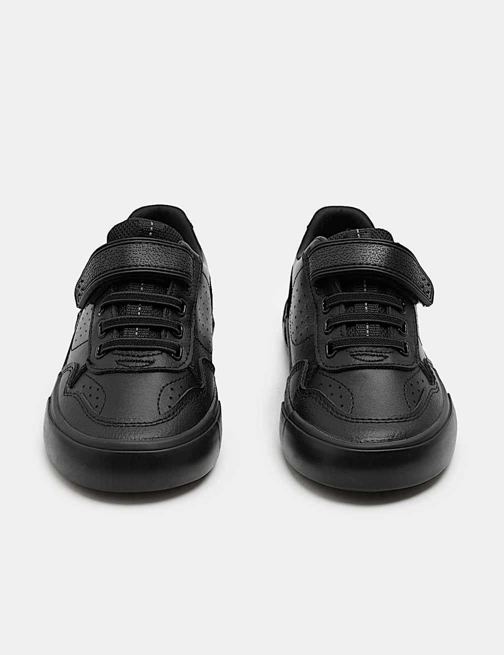 Kids' Leather Riptape School Shoes (8 Small - 2 Large)