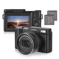 Andoer CD-R5 4K Digital Camera Digital Video Camera Camcorder 48MP 3.0 Inch IPS Foldable Screen 5X svart