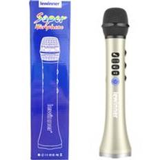 Lewinner l -698 trådlös karaokemikrofon bluetooth högtalare 2- i -1 handhållen sing & inspelningsbar ktv-spelare för ios/androi - Guld-