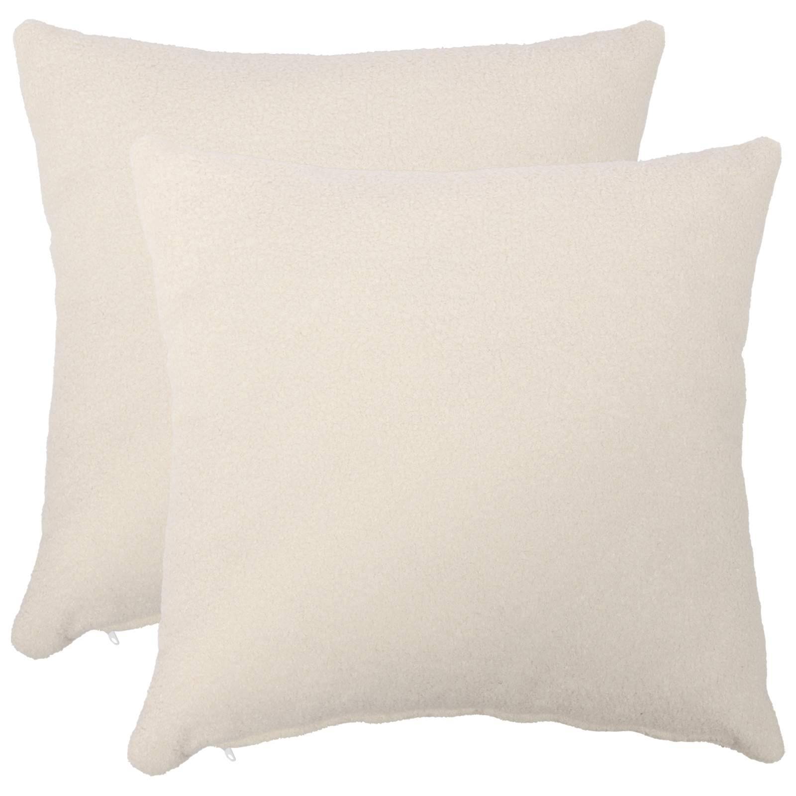 vidaXL Kuddöverdrag 2 st HEERLEN Gräddvit 65 x 65 cm Bouclé