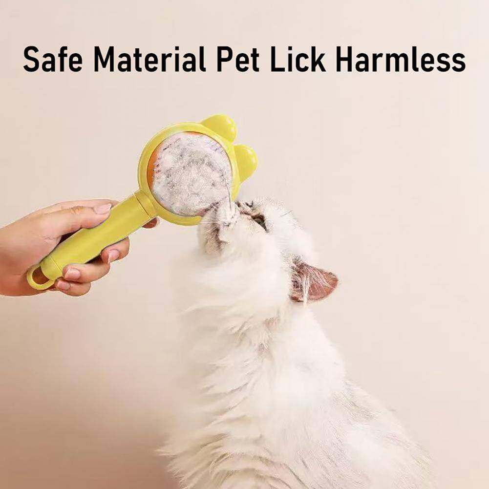 Cat Hair Brush Self Cleaning Dog Slicker Brush for Grooming And Shedding Cute Pet Hair Remover Tool with Release Button for Cats