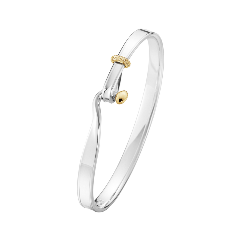 Torun armring (str. XL), Georg Jensen, Sterlingsølv / 18 kt. guld