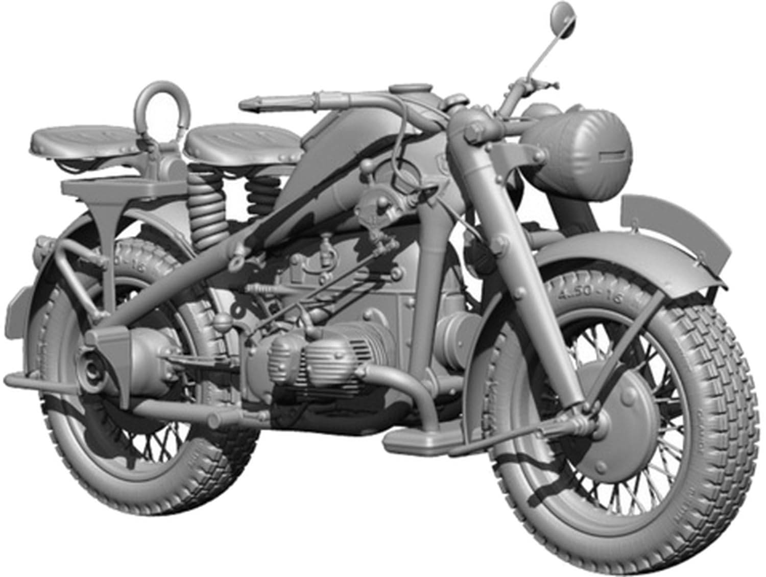 Sol Model Tyska KS750 militärmotorcykel från Andra världskriget 3D-skrivarkit MM903 1/24 (Motorcykel)