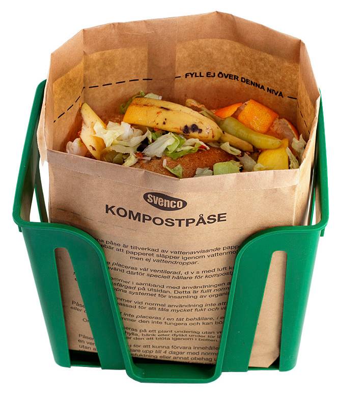 Matavfallspåse Svenco Kraftpapper 1-Bladigt 50x30cm 15L 100st.